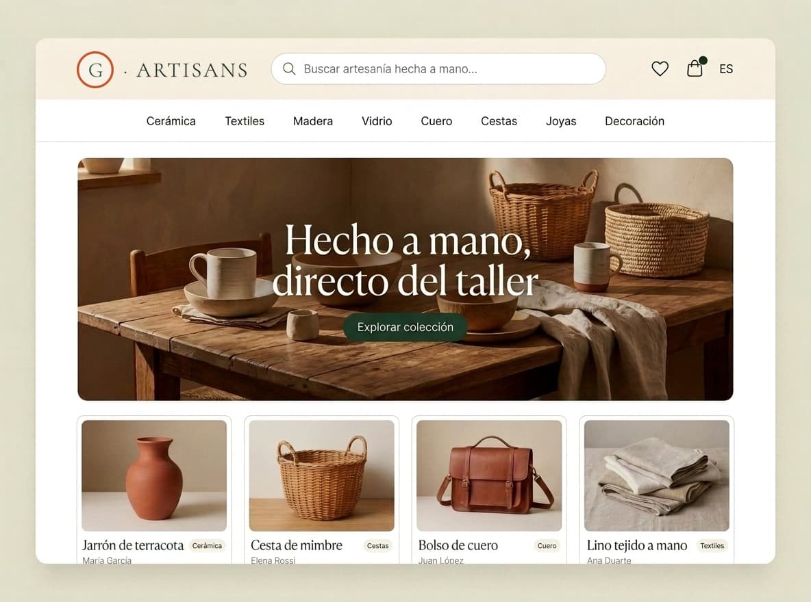 Descubre el marketplace artesanal.